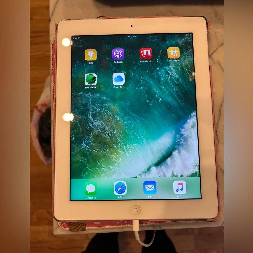 Apple iPad 10.3.3 with White Frame and silver casing 9.5” X 7.25”- used